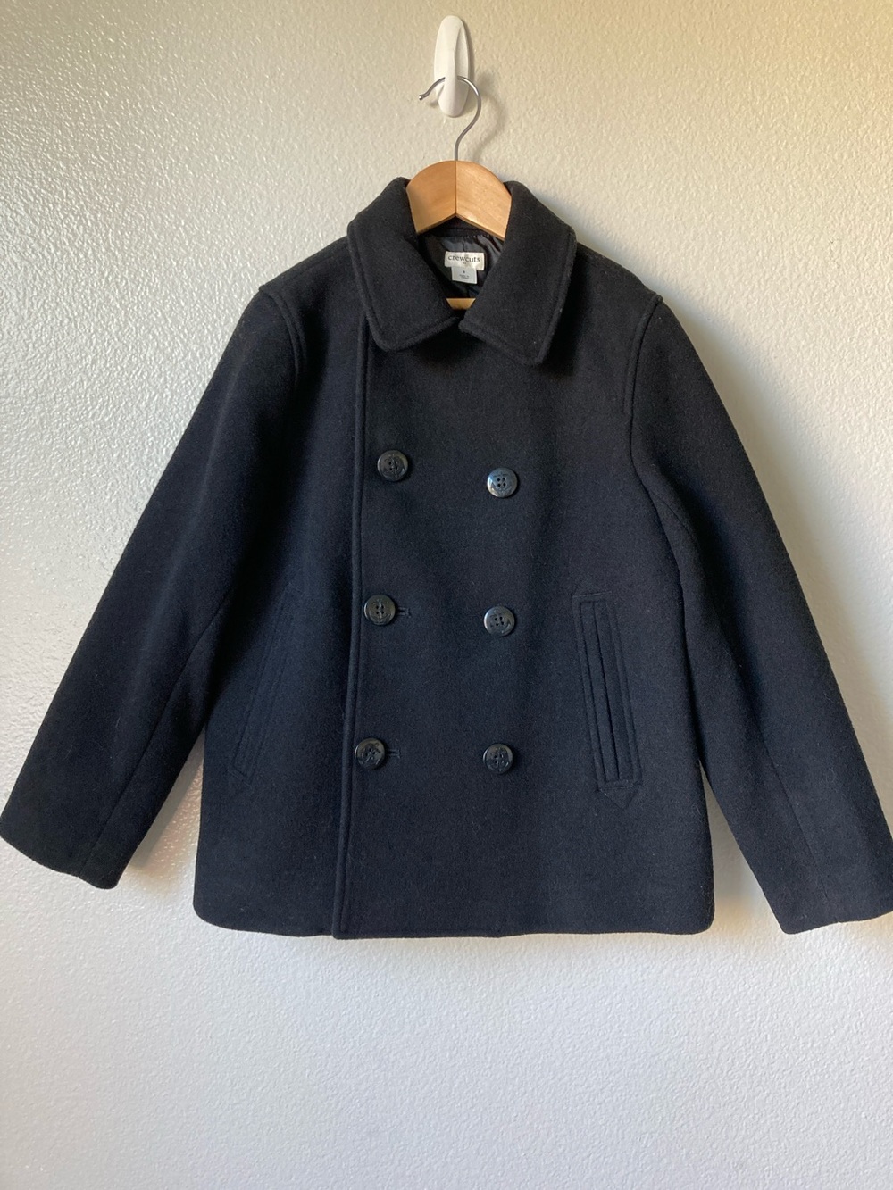 Crewcuts j crew Factory boys Wool blend Double breasted pea coat Nautical sz 8